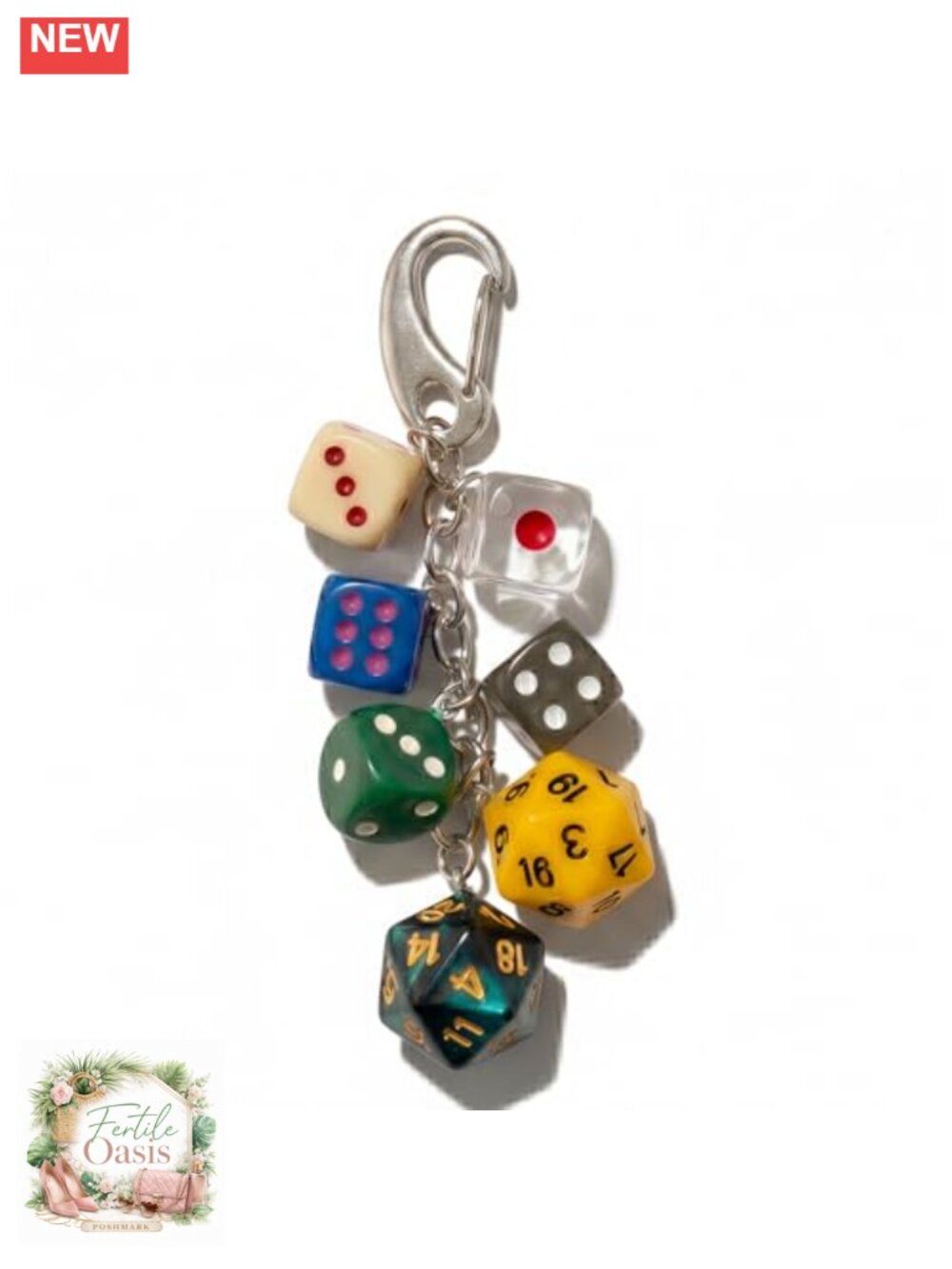 Y2K Dice Keychain Trendy Bag Charm Gift